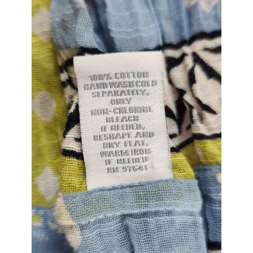 J. Jill 100% cotton scarf infinity patchwork print lightweight color block